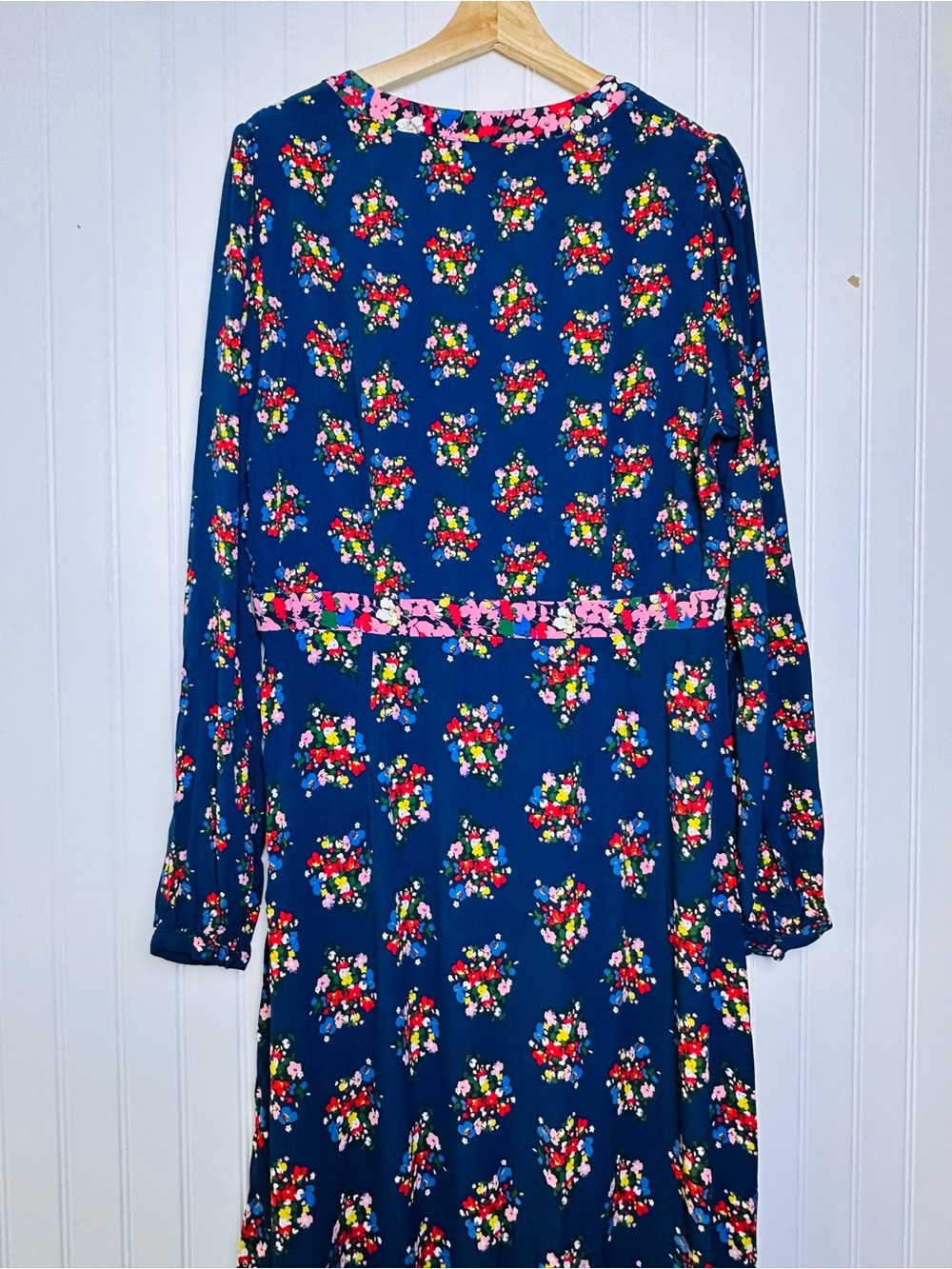 Boden Imelda Border Print Midi Dress French Navy, Poppy Bouquet R12 Floral - Picture 11 of 15